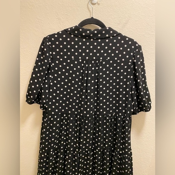 Eliza J Polka Dot Tiered Short Sleeve Mini Dress Size 14 - Picture 6 of 12